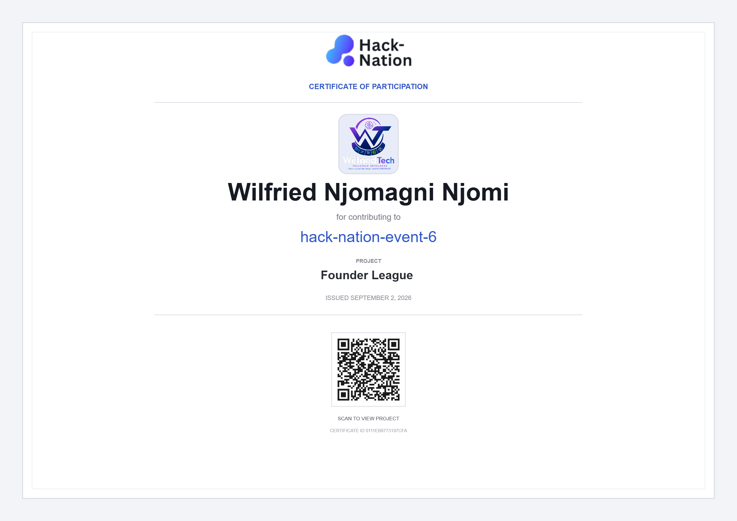 Hack-Nation Event #6 Certificate