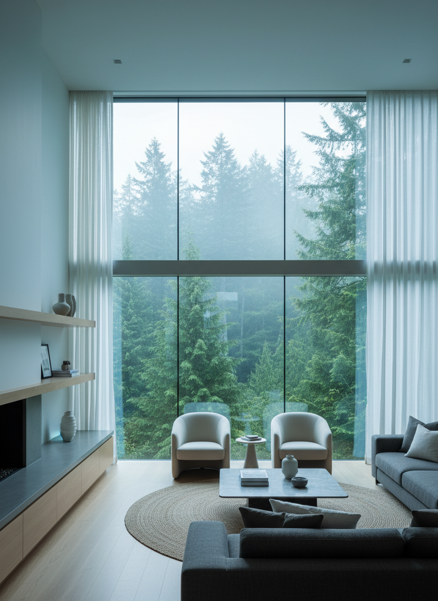 Clean, modern Pacific Northwest home interior with pristine air quality