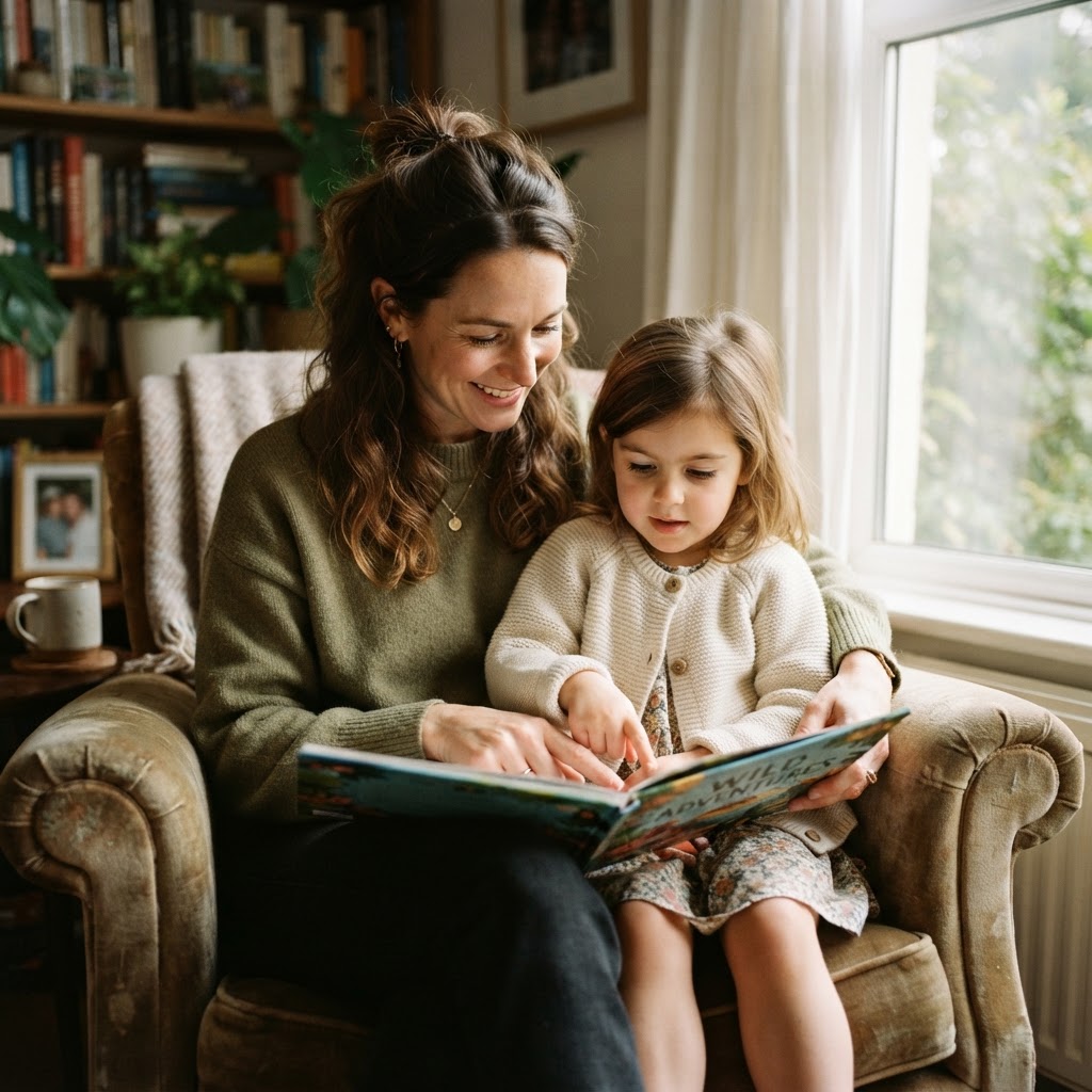 A parent and child learning together