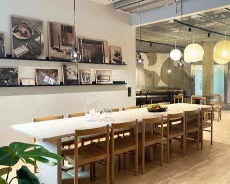 Cobo meeting table in white-stained ash