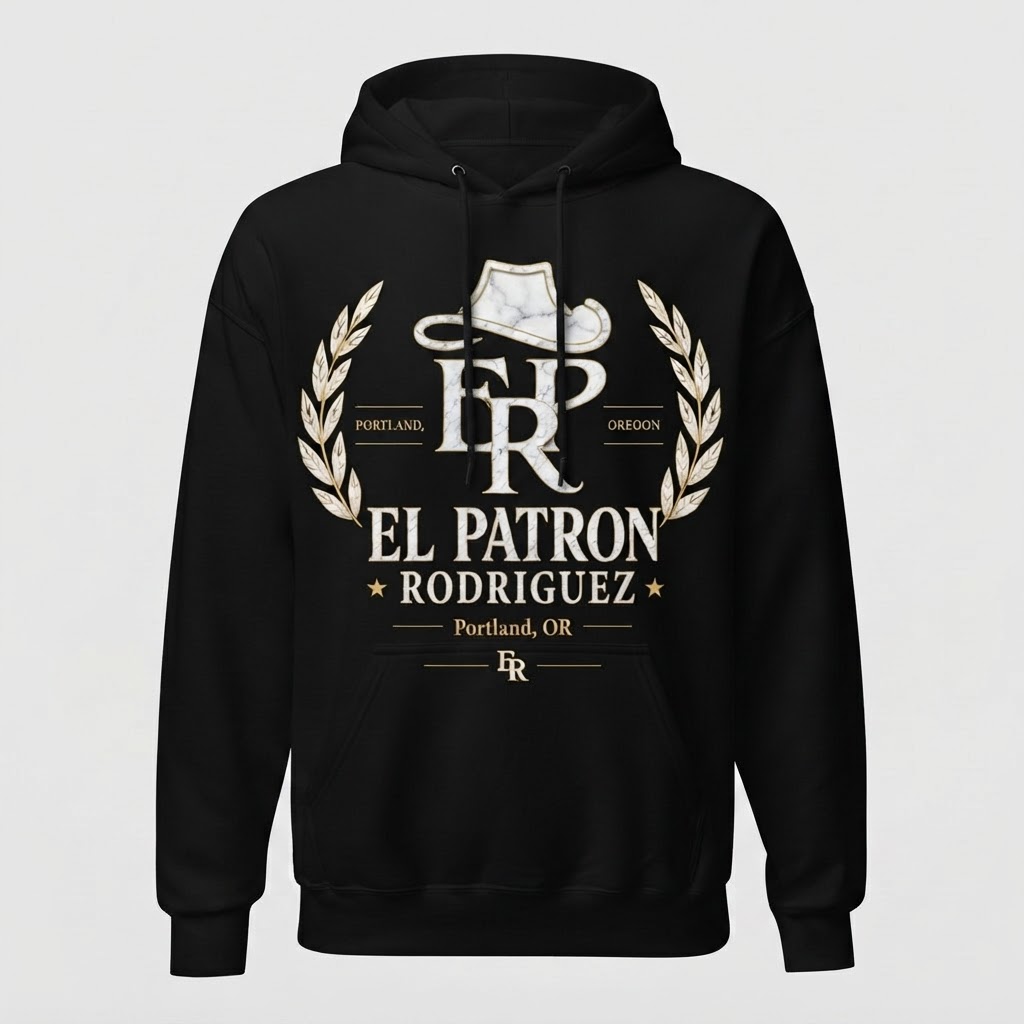 Erik 'El Patrón' Rodriguez — Marble & Gold Emblem Hoodie