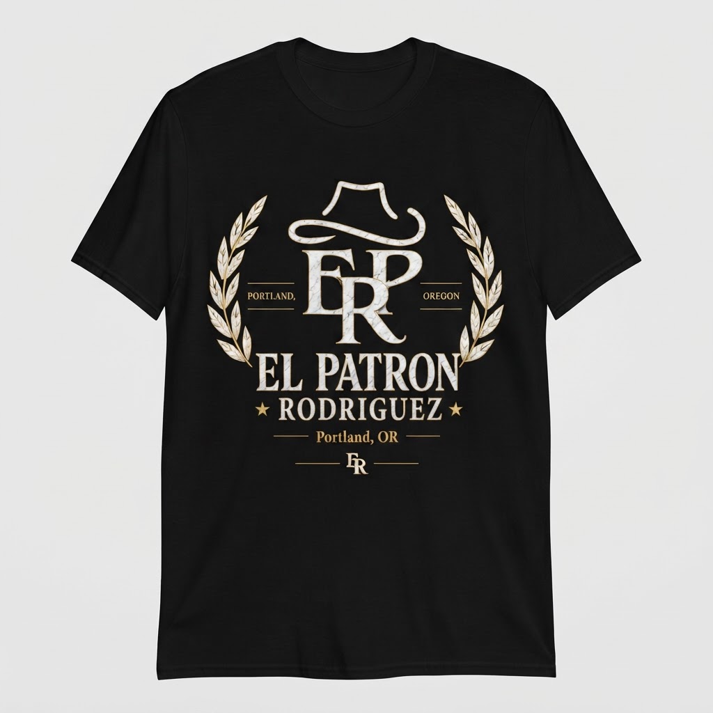 Erik 'El Patrón' Rodriguez — Marble & Gold Emblem T-Shirt