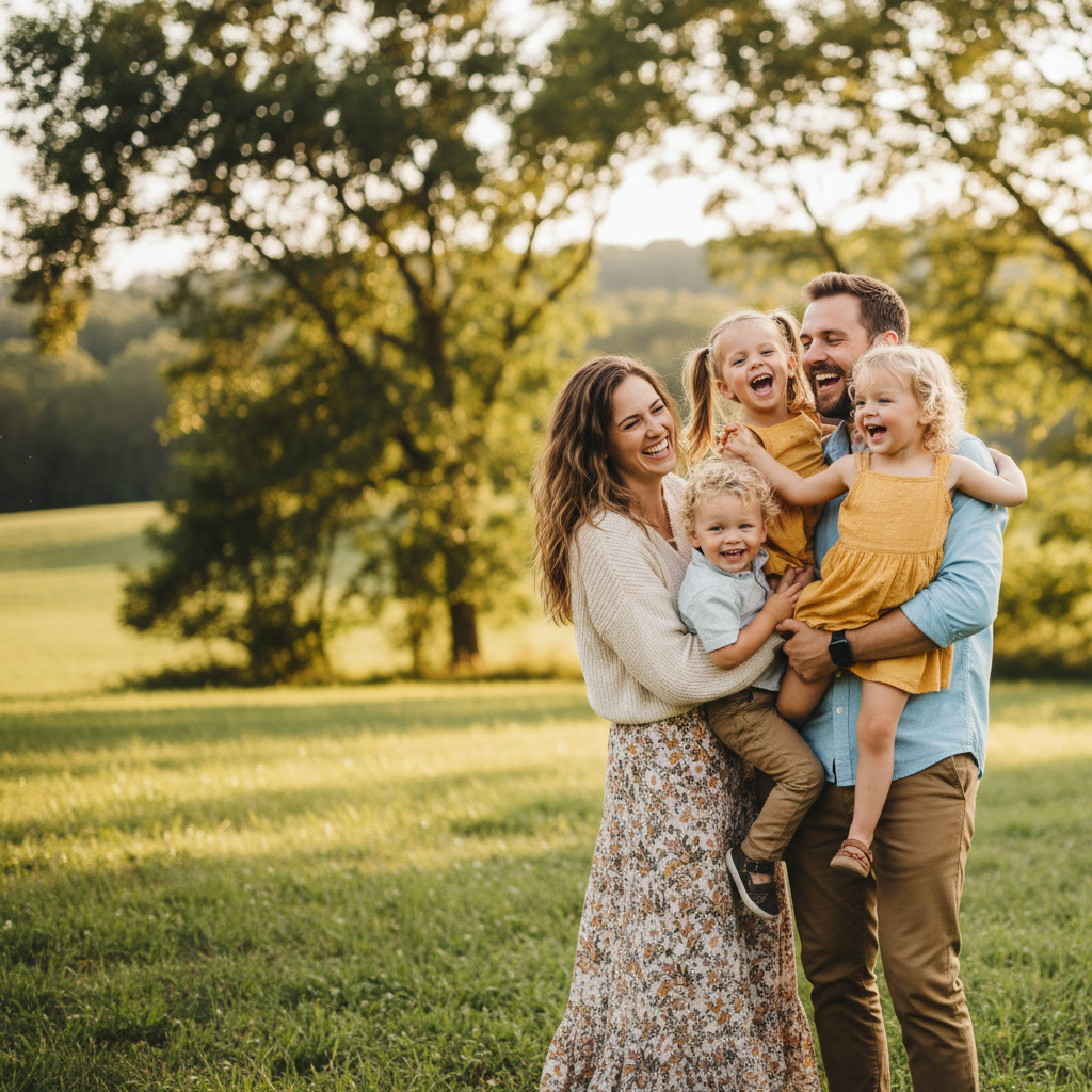 A family together representing life insurance protection