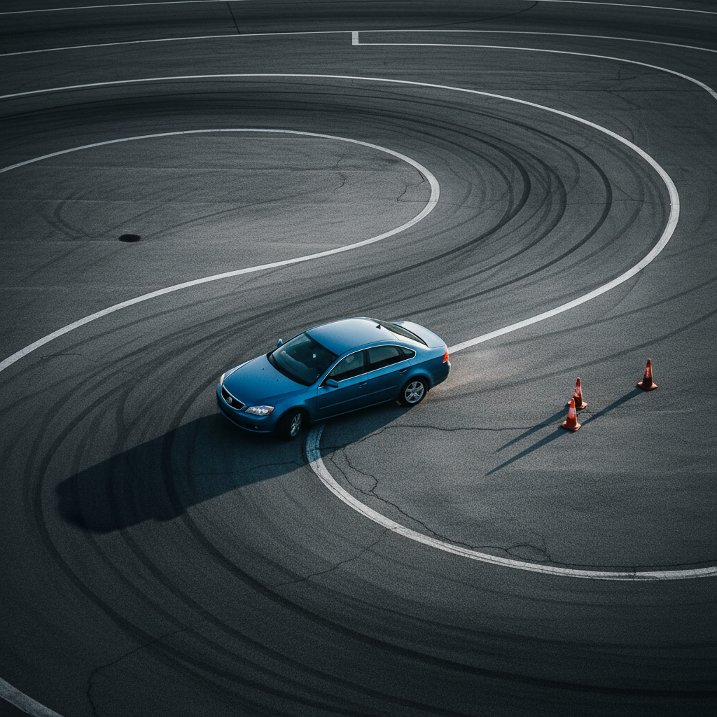 Close-up of drift training wheel with EasyDrift ring
