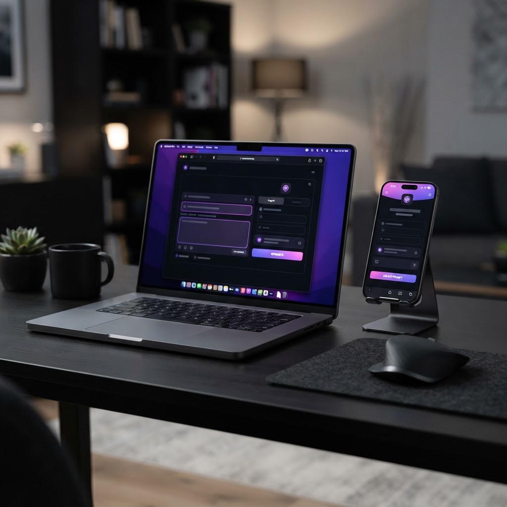 PromptZy AI em uso — mockup da ferramenta
