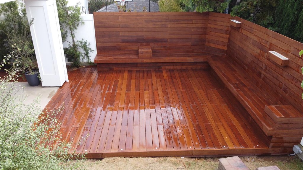 Custom Bamboo Deck, Bench & Planter