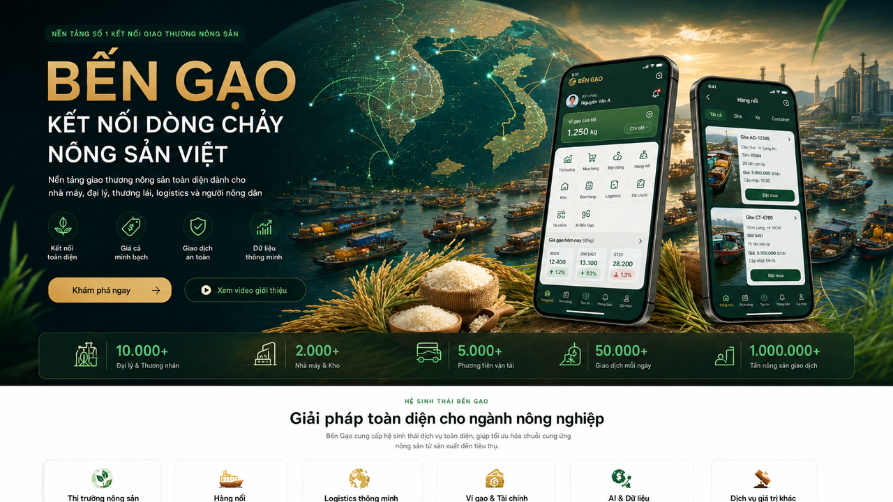 bến gạo Broker template preview