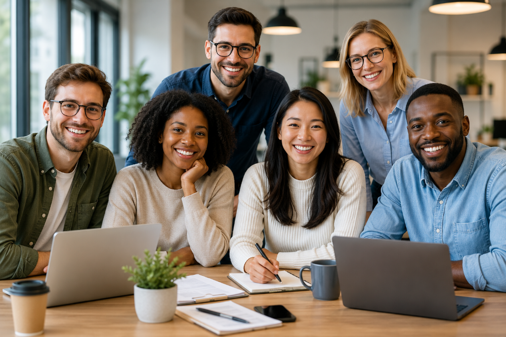 People balancing work and life together