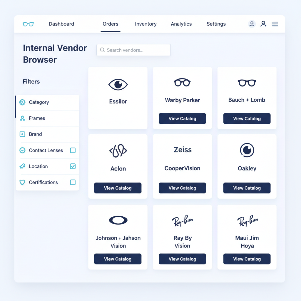 Internal Vendor Browser interface