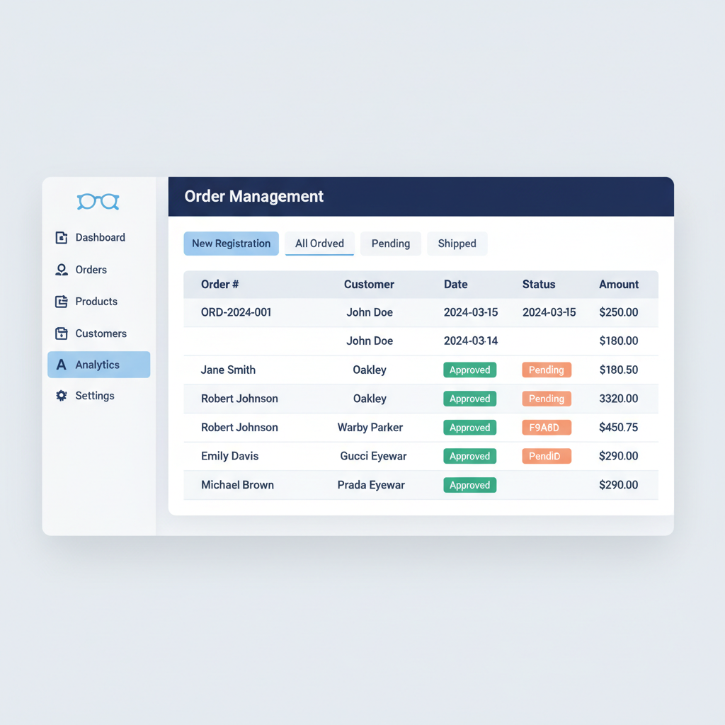Order Management interface