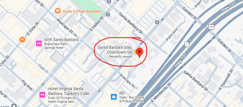 Santa Barbara Dojo location map