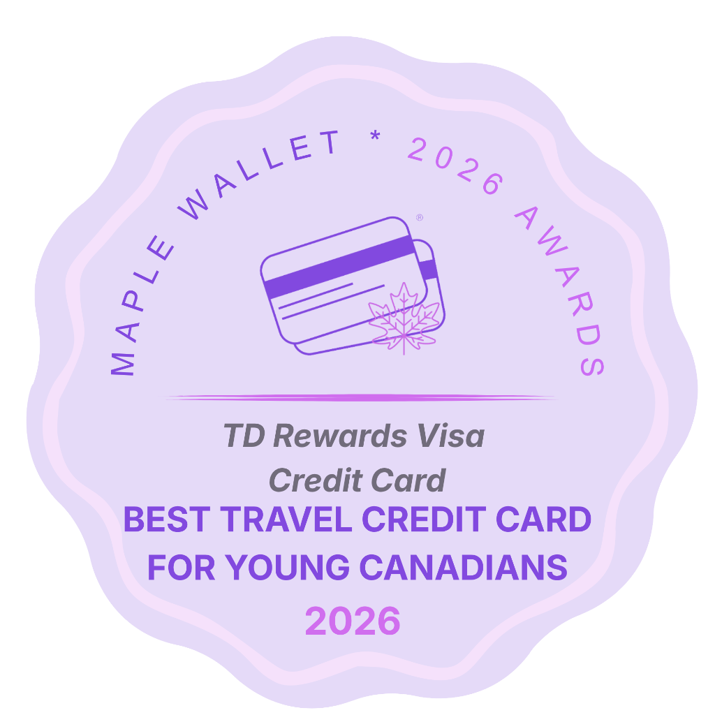 Best Travel Credit Card for Young Canadians: TD Rewards Visa Card award badge
