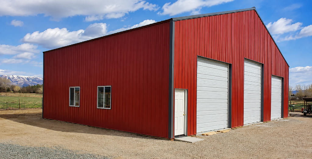 Red Steel Shop — Steel Building by Hoyle Construction, Northern Nevada