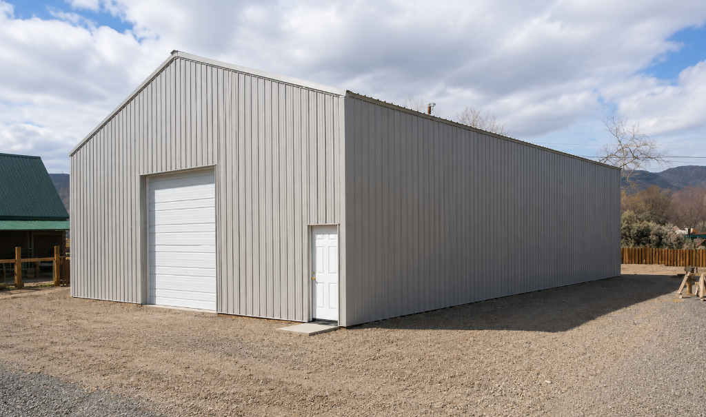 Tan Steel Storage Building — Steel Building in Minden, NV by Hoyle Construction