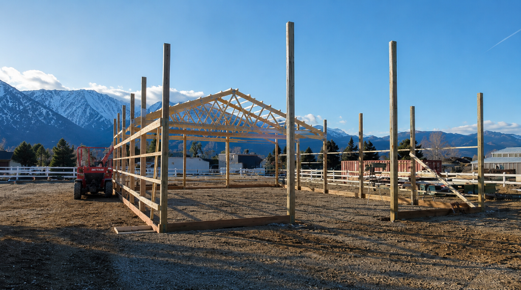 Pole Building Framing — Pole Building in Carson Valley, NV by Hoyle Construction
