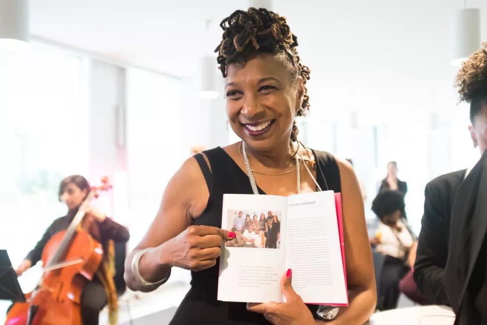 Author with her published book