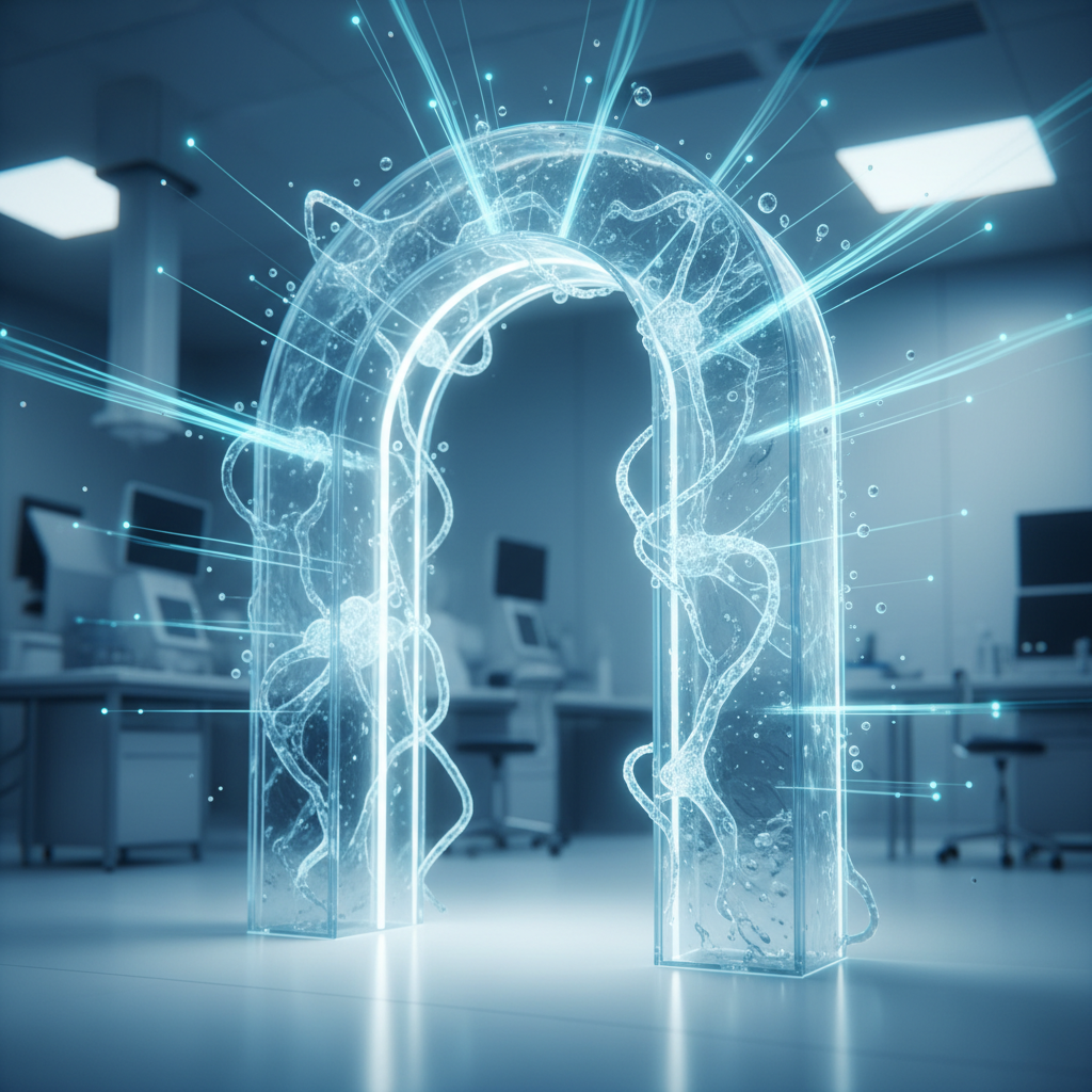 Abstract gateway of light symbolizing the entry point of health through hygiene
