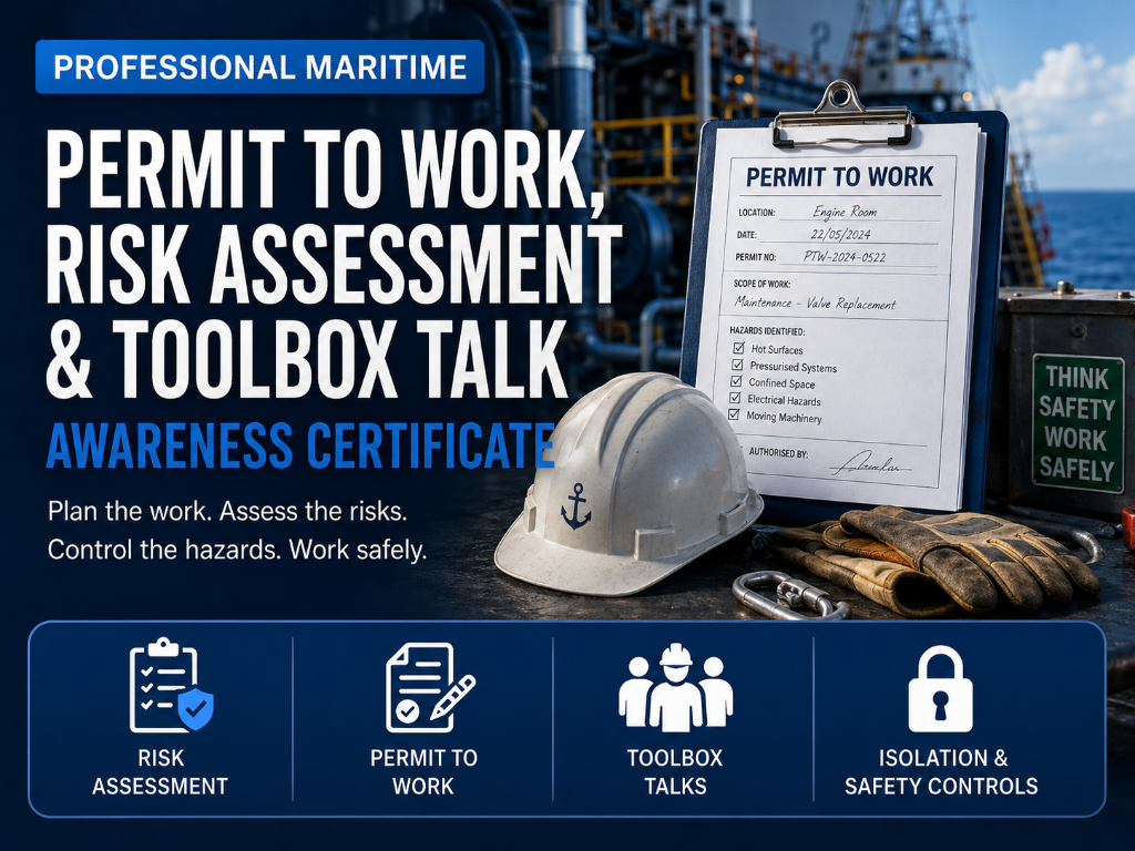 Permit to Work, Risk Assessment & Toolbox Talk Awareness Certificate