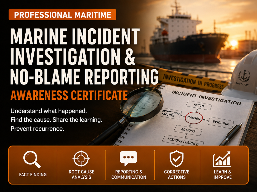 Marine Incident Investigation & No-Blame Reporting Certificate