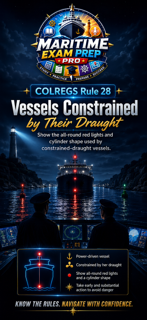 COLREGS Rule 28 — Vessels Constrained by Draught