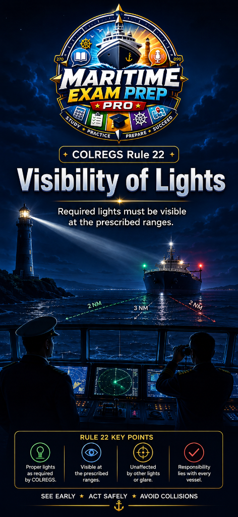 COLREGS Rule 22 — Visibility of Lights