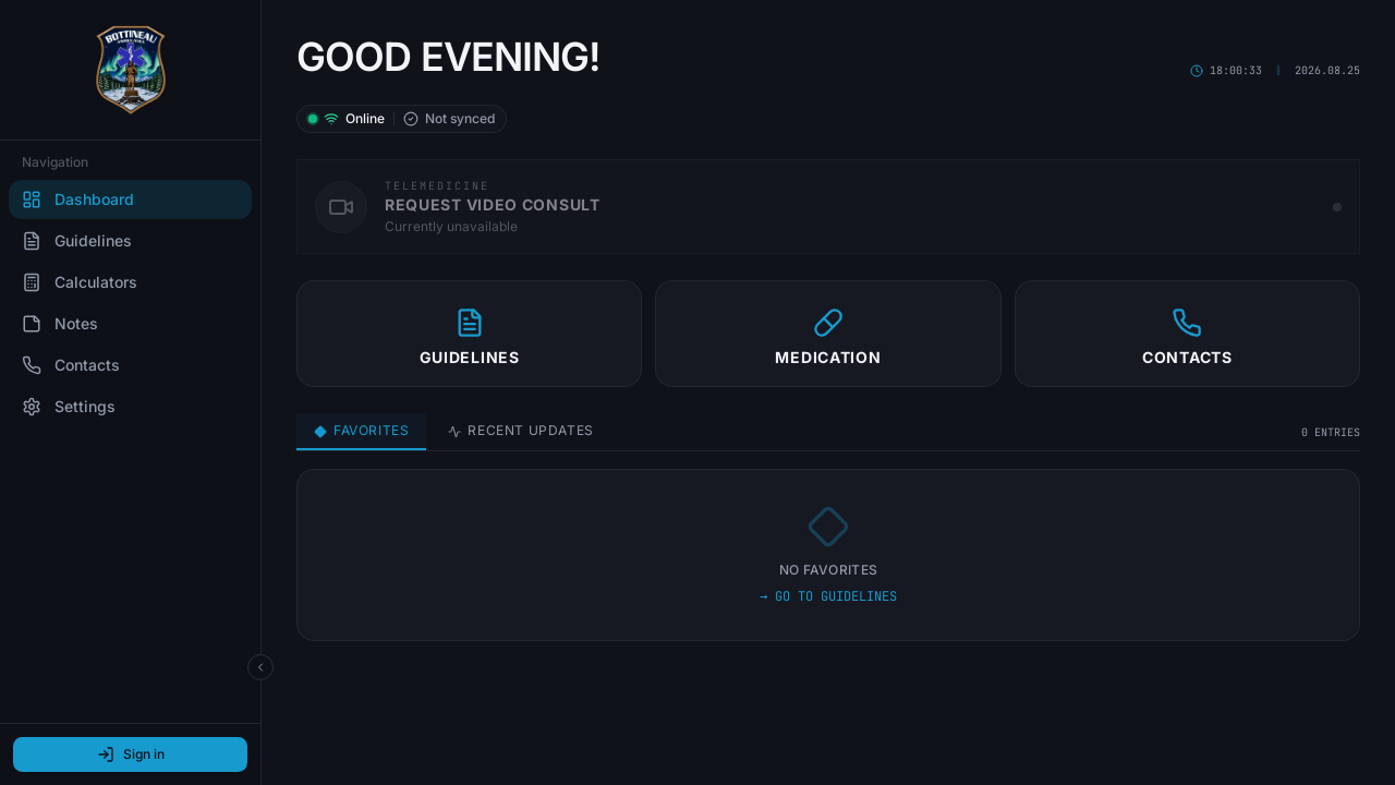 Patient Care Guidelines App template preview