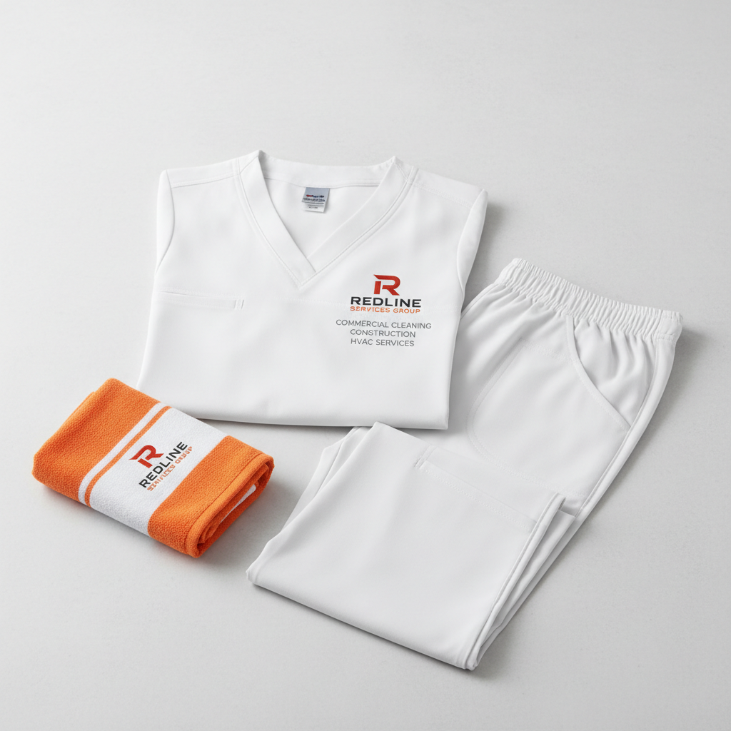 Redline Scrub Set — Cleaning Crew (R Logo) 2