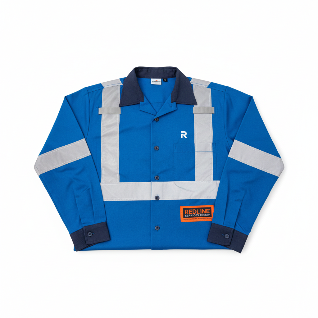 Redline Hi-Vis Safety Long Sleeve — Blue (Reflective)