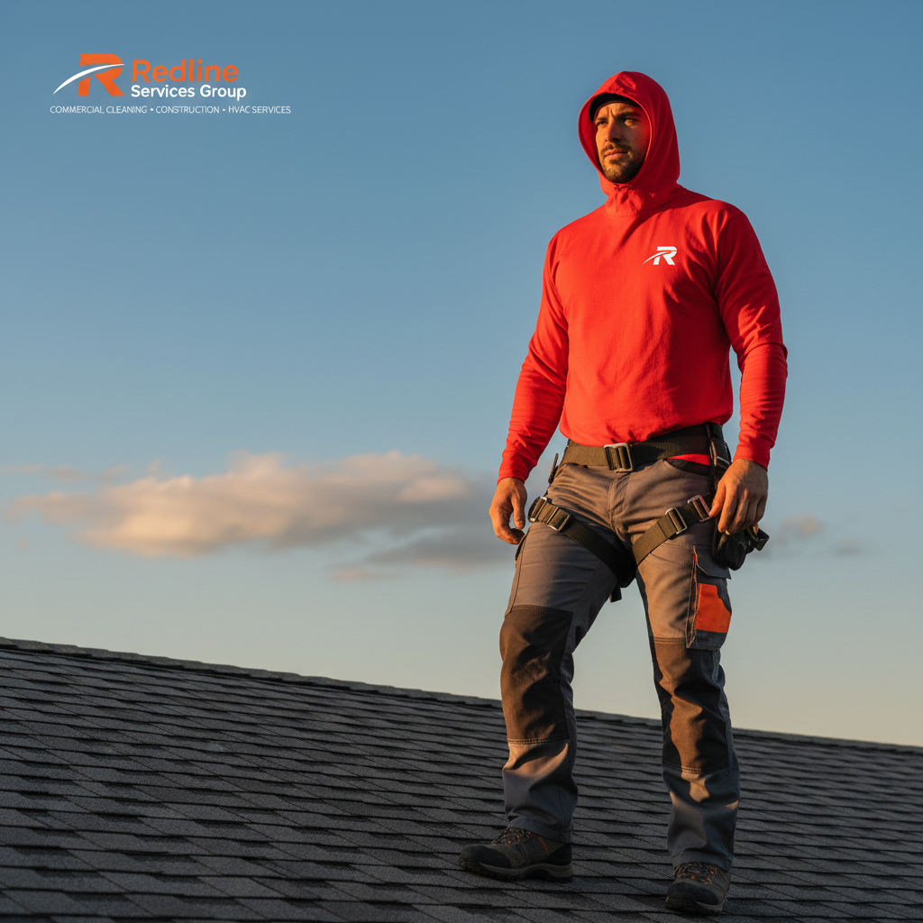 Redline 5-Pack Sun Protection Hoodie Shirts — RED (Roofer Edition) 2