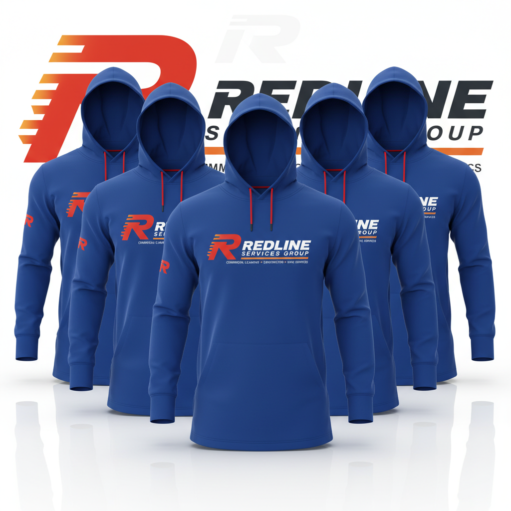 Redline 5-Pack Sun Protection Hoodie Shirts — BLUE (Roofer Edition)