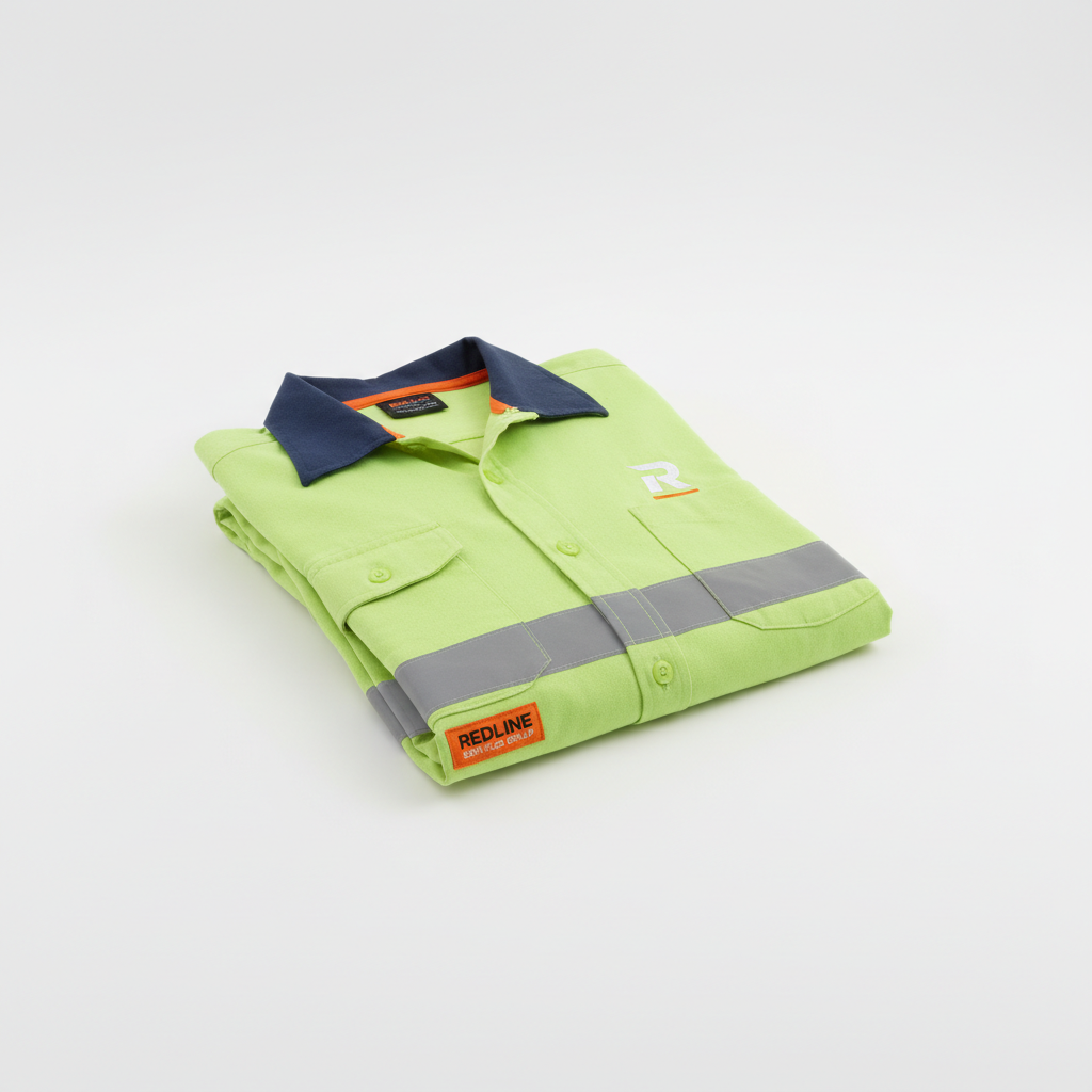 Redline Hi-Vis Safety Long Sleeve — Green (Reflective)
