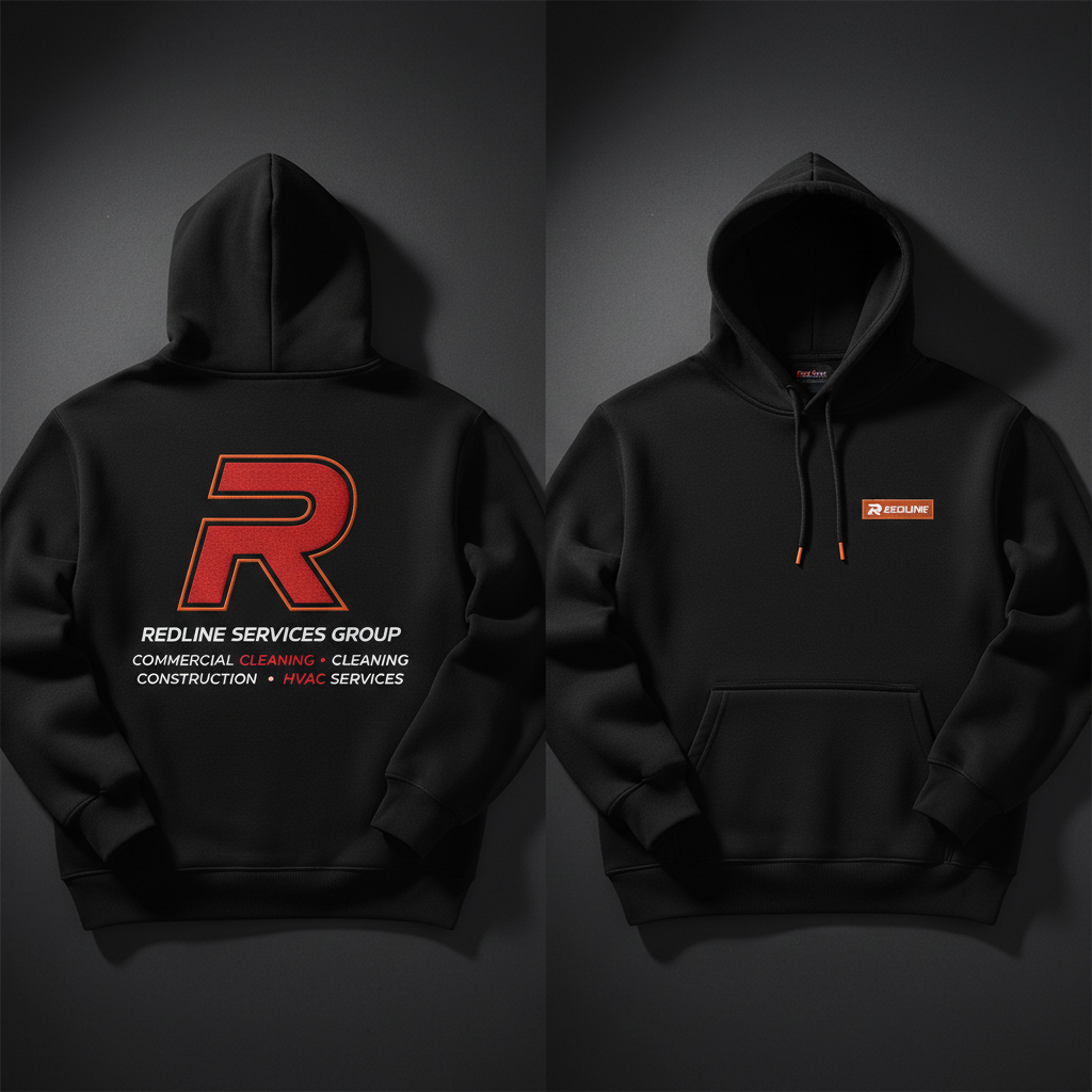 Redline Premium Hoodie — Black with Red R (Heavyweight) 2