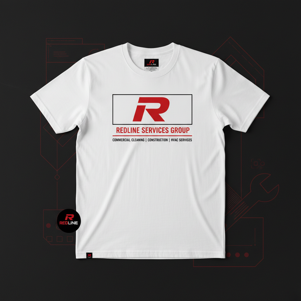 Redline White Tee — Red R Logo (Premium Cotton) 2