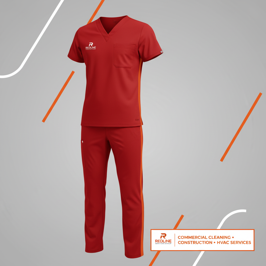 Redline Scrub Set — Cleaning Crew (R Logo) 3