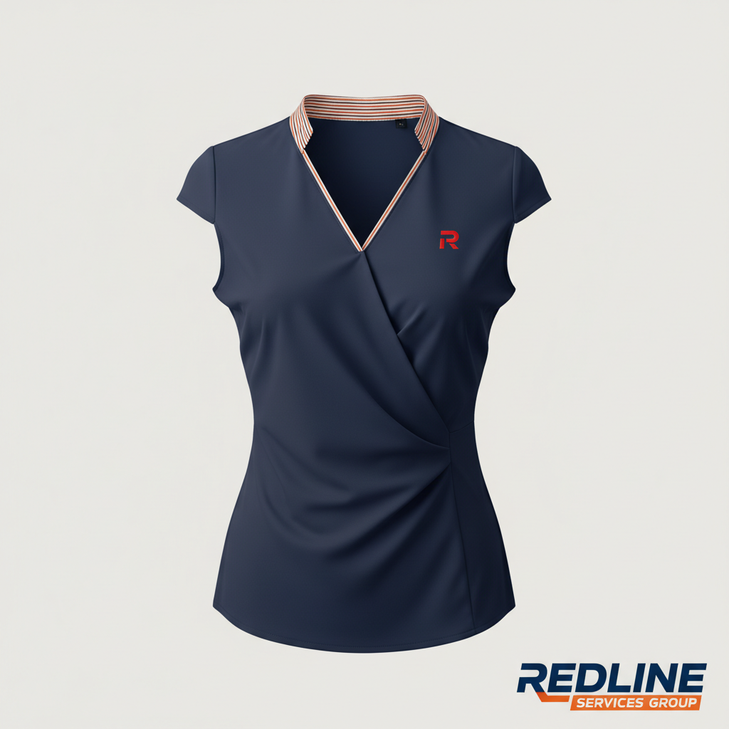 Redline Women's V-Neck Blouse (R Logo) 4