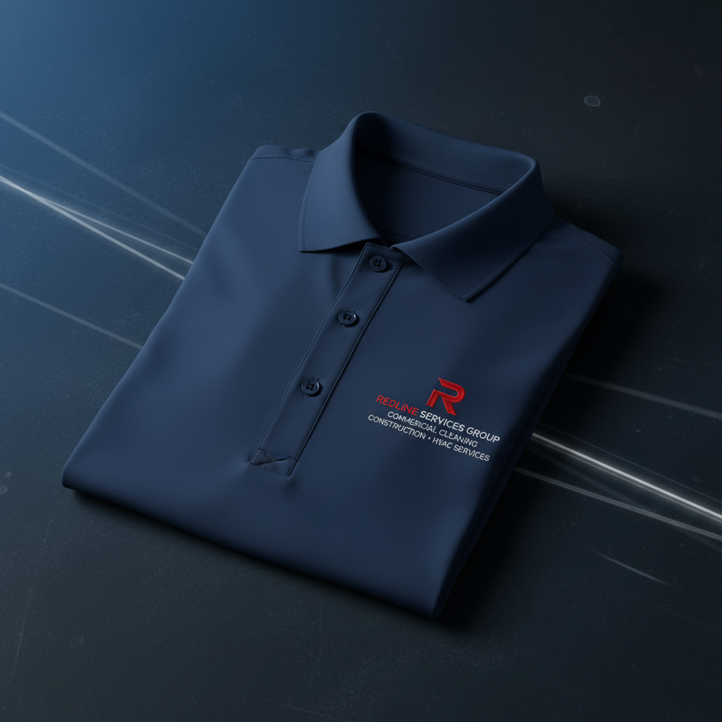 Redline Navy Blue Polo — Embroidered Red R (Corporate)