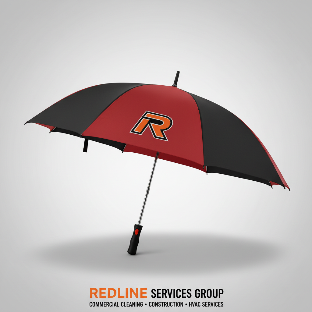 Redline Umbrella — Black/Red (R Logo)