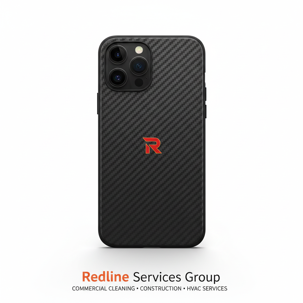 Redline iPhone 16 Pro Max Case — Carbon Fiber (R Logo)