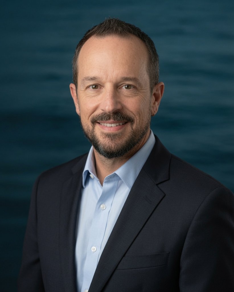Michael Brady, Founder of SignalTide, in a dark blazer against a deep teal backdrop.