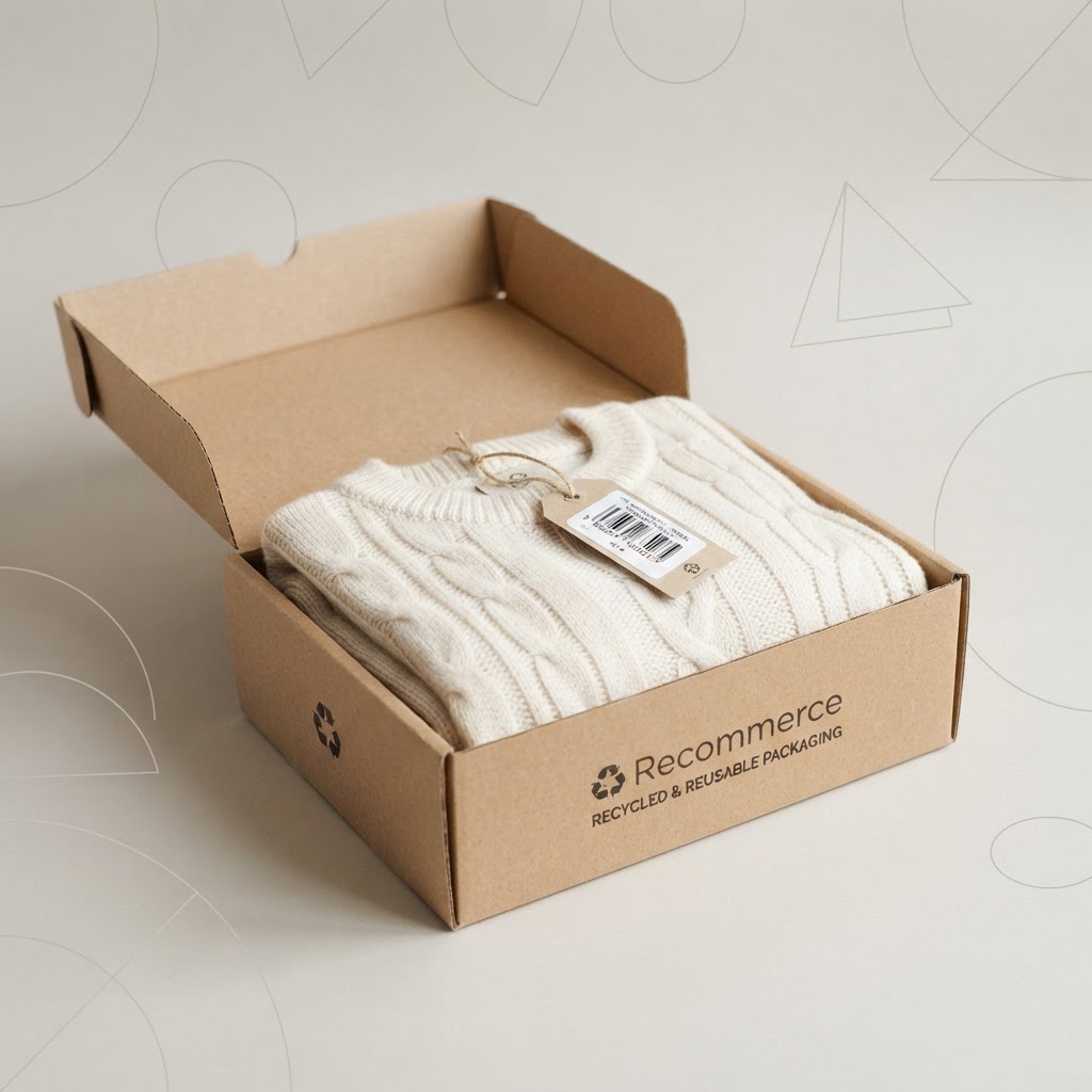 Recommerce box with a folded sweater