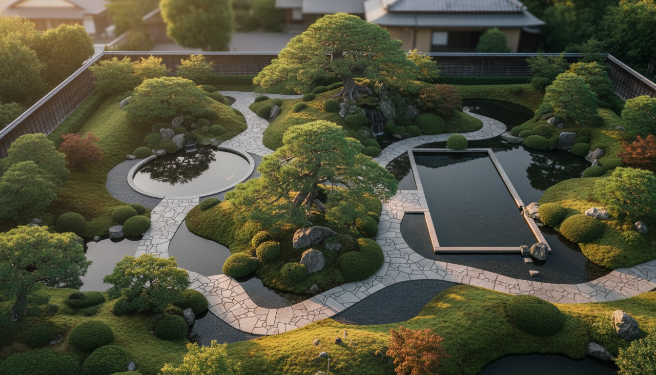 Zen garden pathways symbolizing structured legacy