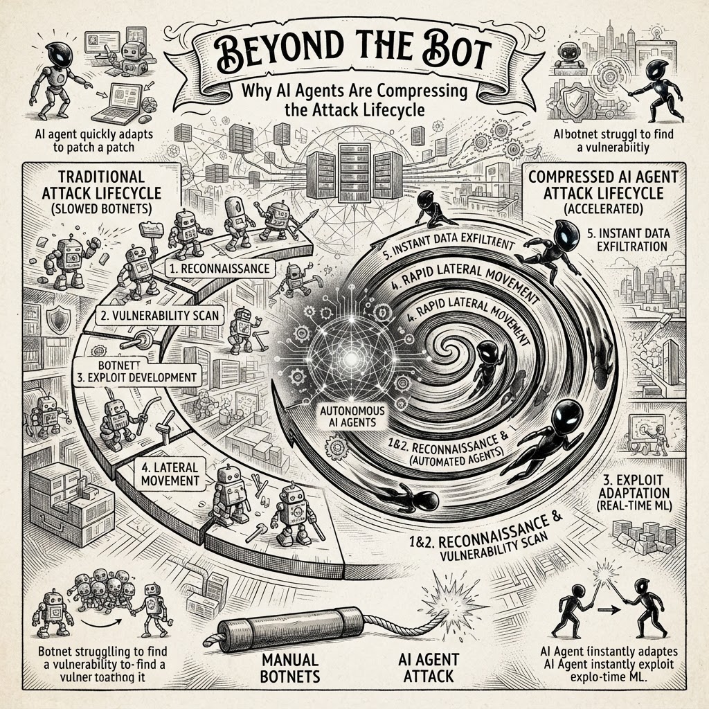 Beyond the Bot: Why AI Agents Are Compressing the Attack Lifecycle