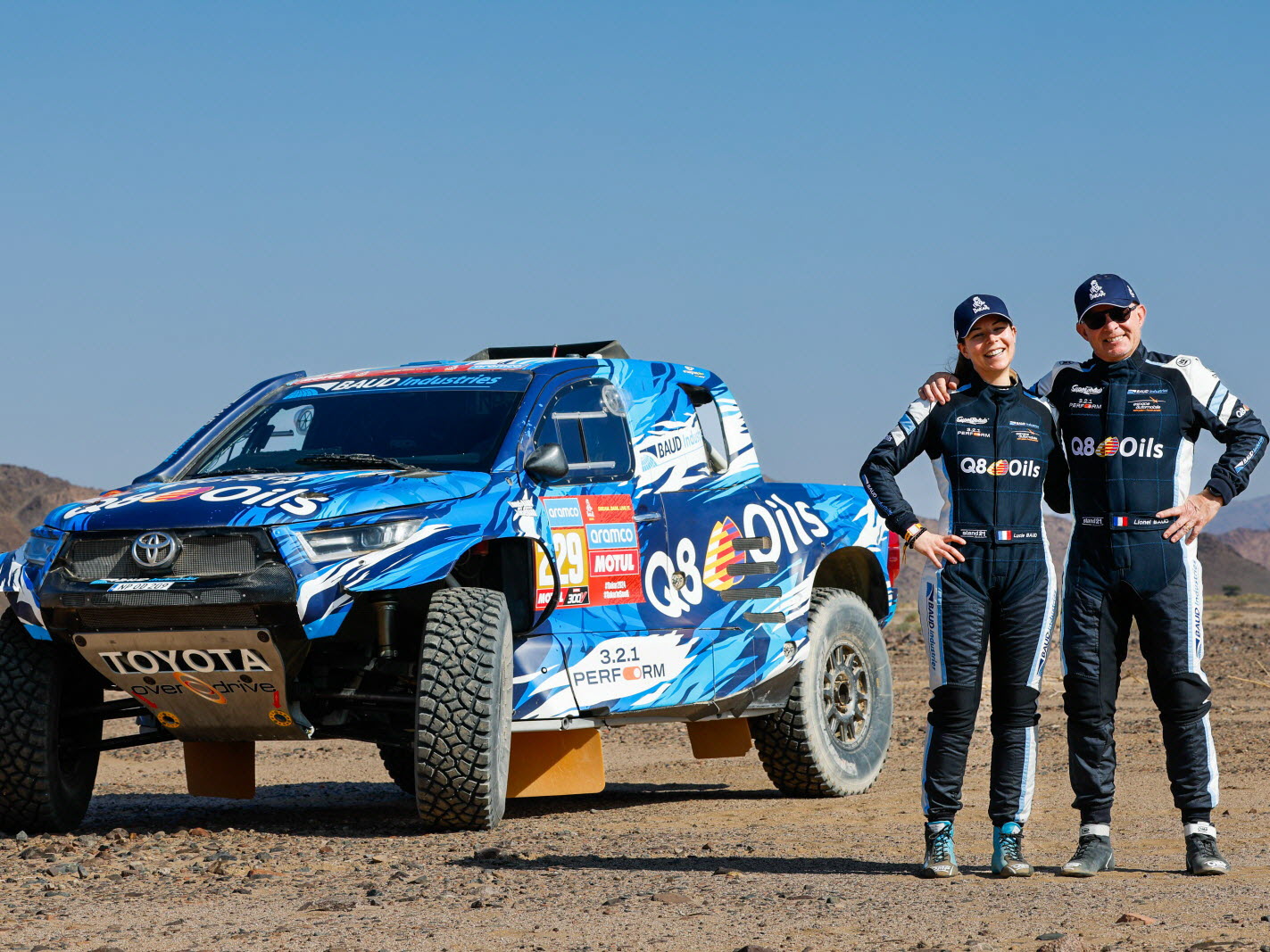 Lionel & Lucie Baud with their Q8Oils Dakar rally truck