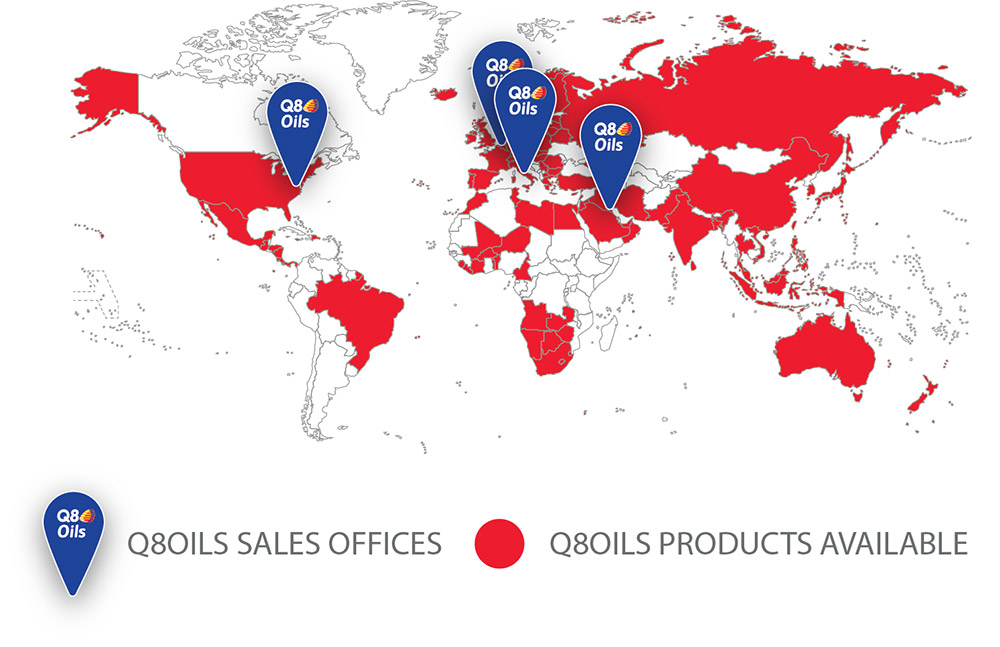 Q8Oils global presence map