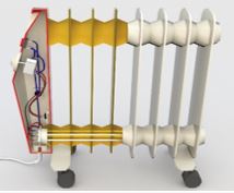 Domestic oil heater cross-section