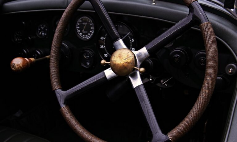 Automotive gear oil - vintage car steering wheel