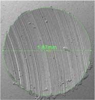 Four-ball wear scar - 1.87mm diameter scar measurement