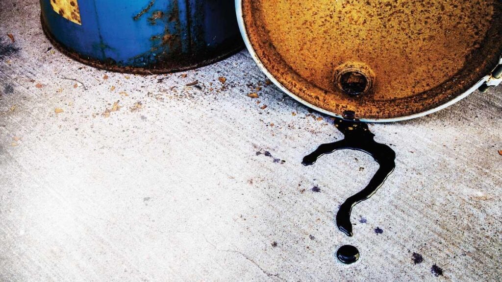 Oxidation - oil drums with question mark