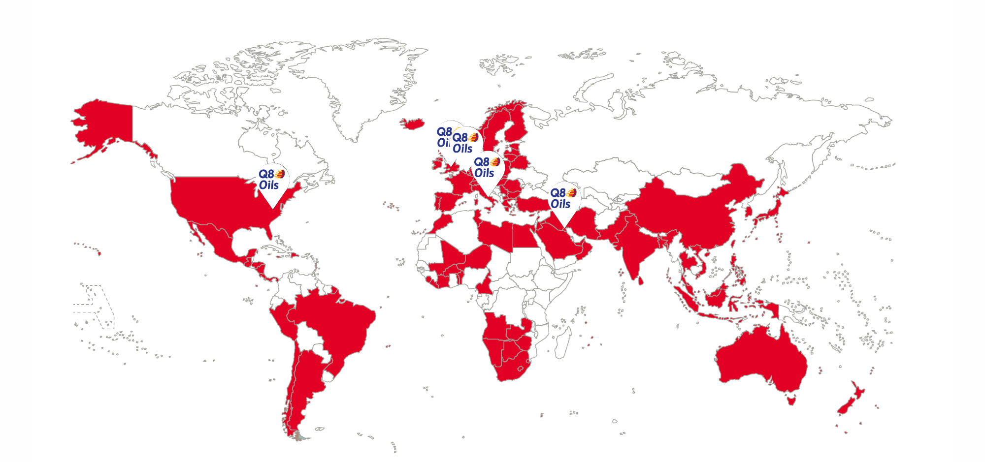 Q8Oils global presence map