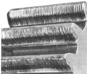 Gear wear pattern - gear teeth surface